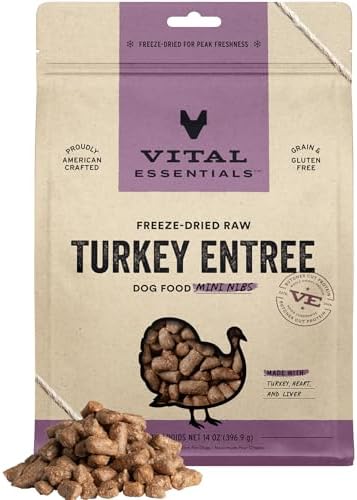 Vital Essentials® Freeze-Dried Raw Turkey Entree & Mixer Dog Food Crunchy Mini Nibs, 14 oz