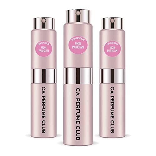 CA Perfume Impression of Yves S. Lauren Mon Parisian For Women Replica Version Fragrance Dupes Concentrated Long Lasting Eau de Parfum Spray Refillable Atomizer Bottle 0.27 Fl Oz-X3