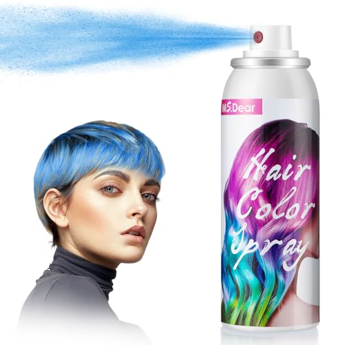 Blue Hair Spray Hair Dye Spray Temporary Hair Color Spray-On 1-Day Washable 100ML for Cosplay Festival