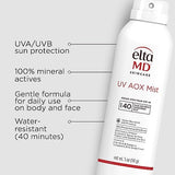 EltaMD UV AOX Mist Mineral Sunscreen Spray, SPF 40 Body Sunscreen Spray, Broad Spectrum Formula Protects from UVA/UVB Rays, Water Resistant up to 40 Minutes, Made with Zinc Oxide (2 Pack)