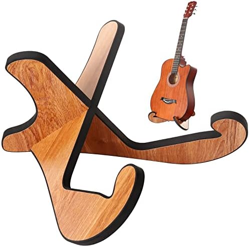 Wooden Guitar Stand, Detachable Non-Slip Wood Guitar Stand Holder Floor for Acoustic Electric Classical Bass Guitars
