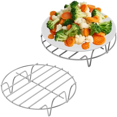 GSlife Instant Pot Steamer Rack - Stainless Steel Instant Pot Accessories, 2 Pack Steam Rack for 6, 8 Qt Pressure Cooker, Cooking Cooling Steaming Baking Rack 8''