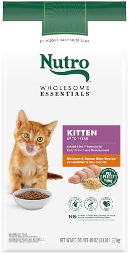 Nutro Wholesome Essentials Kitten Dry Cat Food, Chicken & Brown Rice Recipe, 3 lbs.