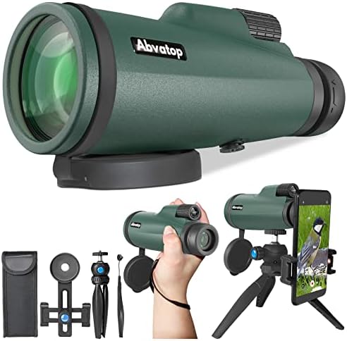 15x50 Monocular Telescope for Smartphone, Monoculars for Adults High Powered High-Definition Portable Handheld Telescope with Phone Adapter BAK4 Prism FMC Lens for Hiking Hunting Camping Bird Watching