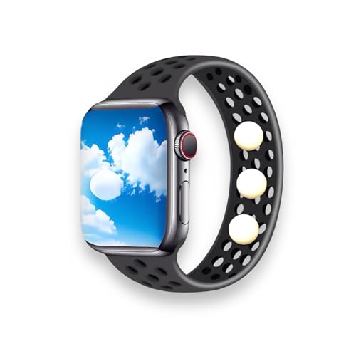 Acupressure Watchband – Natural Relief for Stress, Nausea, and Balance – Compatible with Apple iWatch Bands – Silicone, Waterproof, Skin-Friendly, Solo Loop Design (XS 42/49)