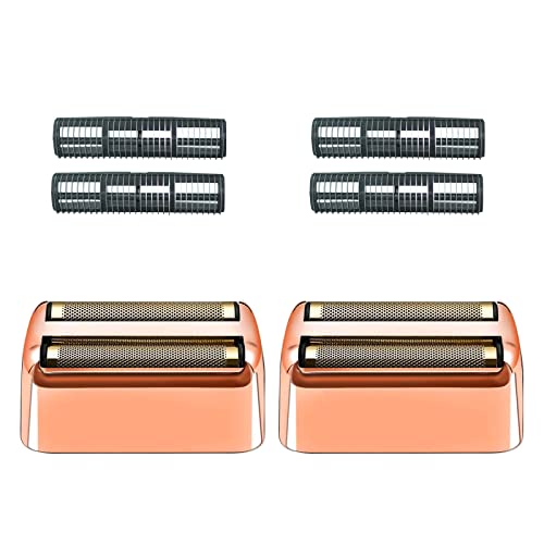 2 Pack Shaver Replacement Foil and Cutters Compatible with BaBylissPRO Double FXFS2 Metal Shaver foil Replacement,Rose Gold