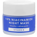 Farmacy 10% Niacinamide Facial Mask - Smoothing & Hydrating Skin Care Face Mask - Panthenol & Niacinamide Cream - Overnight Face Mask, 9 ml