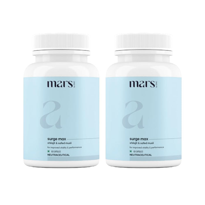 mars by GHC Surge Max Caps - Pack of 2 (120 N) | Powered by Safed Musli & Gokshura | Maintains Over All Health | Good Health Company