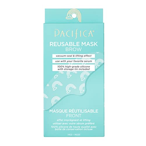 Pacifica Reusable Mask – Brow Silicone Mask for Smoothing Fine Lines & Wrinkles, Use with Serum, Fragrance-Free, Vegan & Cruelty-Free, 1 Piece