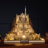 Ideas Castle Architecture Mini Building Minas Tirith Set with Light, Not Compatible with Lego,Lord of Block the rings Set for Adult Film Fans,STEM Christmas Birthday Gift Toy for Boy Kids 8-14 1680PCS