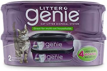Litter Genie Standard Refill Cartridge for Cat Litter Disposal System, Pack of 2, 2 CT
