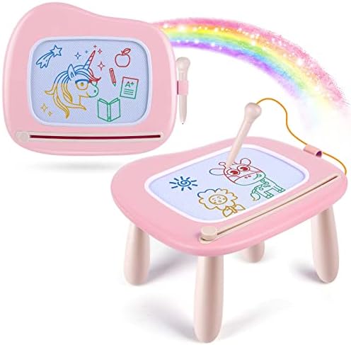 Smasiagon Magnetic Drawing Board for Kids- Girls Toys for Toddler 1-3 - Portable Doodle Board Educational Toys for Ages 2-4 - Birthday Gift Easter Basket Stuffers（Pink