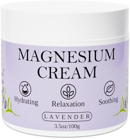 Magnesium Cream for Sleep, Magnesium Lotion for Sleep, Topical Lavender Butter for Daytime Bedtime Relief Sooth Relax Muscle Fatigue for Body Leg Arms Restless, Hydrating Nourishing Cream for All Skin