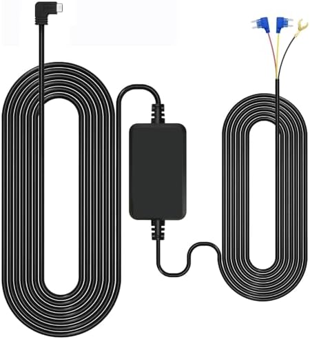 GKU Dash Cam Hardwire Kit, Acc Hard Wire Car Camera Charger Cable Kit 12V- 24V to 5V Car Dash Camera Charger Power Cord with Battery Drain Protection (Hardwire kit)