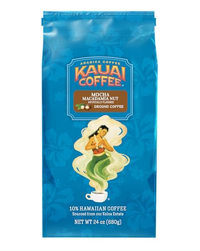 Kauai Coffee Mocha Macadamia Nut Medium Roast - Ground Coffee, 24 oz Package