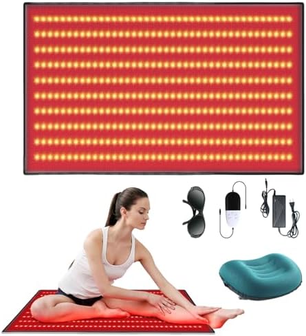 Large 23.60" x 38.00" Red Light Therapy Mat, 400 Dual-Wavelength LEDs (660nm & 850nm), Easy to Carry for Home or Travel Use