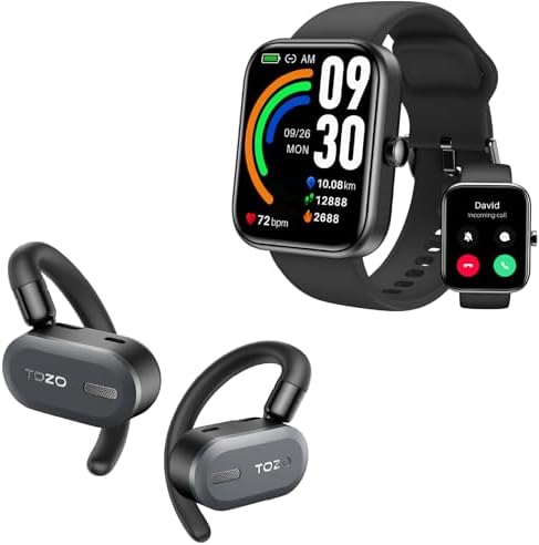 TOZO O2 Lightweight True Open Ear Wireless Earbuds with Multi-Angle Adjustment, Bluetooth 5.3 Headphones