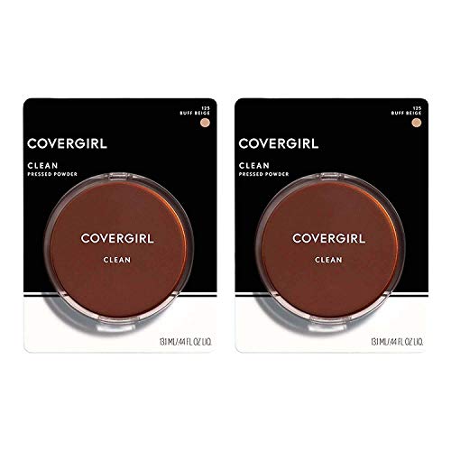 Covergirl Clean Pressed Powder Foundation, 125 Buff Beige, 0.44 Ounce (Pack of 2)