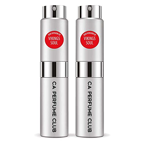 CA Perfume Impression of Vikings Soul For Men Replica Version Fragrance Dupes Concentrated Long Lasting Eau de Parfum Spray Refillable Atomizer Bottle 0.27 Fl Oz-X2