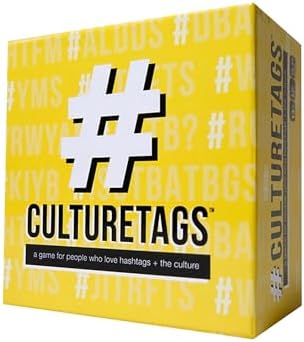 Culture Tags-Card Game for People Who Love Hashtags + Culture, Party Game Set, Gift for Family Fun or Virtual Play, Ages 13+ Years, CB Games