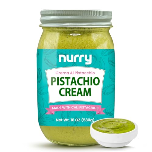 Premium Pistachio Cream - 16 oz Jar, Rich, Smooth Spreadable Pistachio Butter - Perfect for Baking, Snacks, Italian, Turkish, Dubai Chocolate Recipes