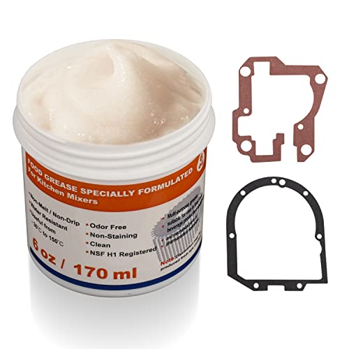 6 Oz Food Grade Grease for Kitchenaid Stand Mixer with 9709511 WP4162324 4162324 Gasket and Spoon Easy to Use
