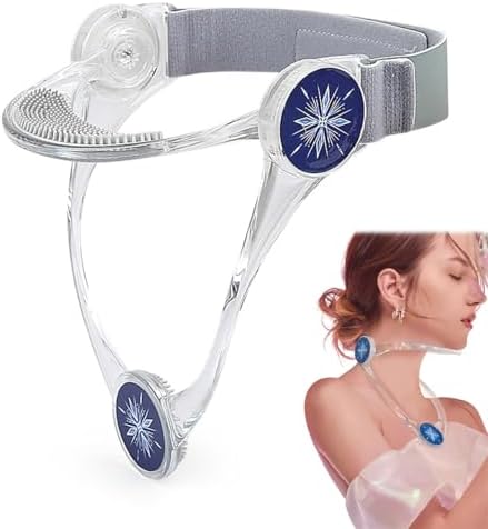 Adjustable Neck Support, Neck Brace Cervical Collar, Portable Neck Traction Device Neck Stretcher Forward Head Neck Posture Corrector for Women and Men Cervical Spine Pressure Relief (Transparent)