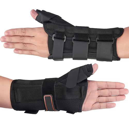 Wrist Brace with Thumb Spica Splint, Wrist splint & Thumb Splint Brace and Stabilizer, Relieve and Treat for De Quervain's Tenosynovitis, Arthritis, Sprains, Carpal Tunnel Pain, Tendonitis (Left,L)