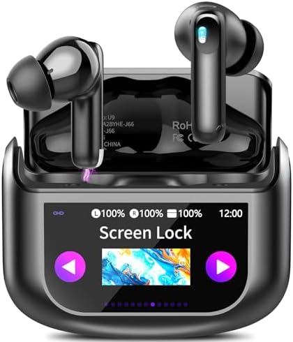 Wireless Earbuds, Bluetooth 5.4 Headphones Multi-Function Touch Screen Ear Buds with 5 EQ Modes, 48H in-Ear Earbud Bass Stereo with ANC Noise Cancelling, IPX7 Bluetooth Earbuds for Android/iOS