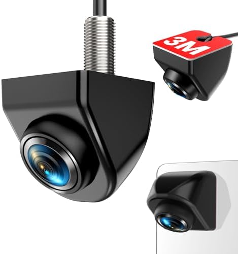 AUTO-VOX 180° Front/Backup Camera, OEM Mini Style, Screw-Free Easy Install, Side/Rear View Camera, IP69K Waterproof & 0.1Lux Low Light Back Up Camera for SUV/Pickup Truck/RV/Van/Camper/Car