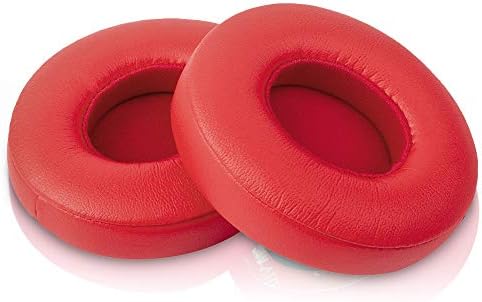 Link Dream Replacement Ear Pads for Beats Solo 2 & 3 - Memory Foam Earpads Cushion Cover for Wireless Headphones (Red)