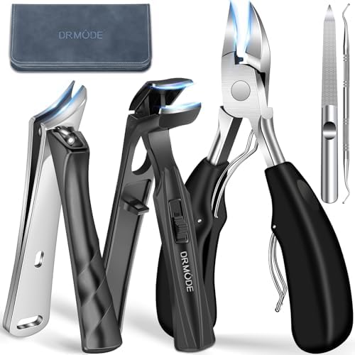 Toenail Clippers for Thick Toenails for Seniors, Angled Head Large Toe Nail Clippers Set for Men, Heavy Duty Ingrown Toenail Clippers with Wide Jaw, Ultra Sharp Slanted Nail Cutter with Long Handle