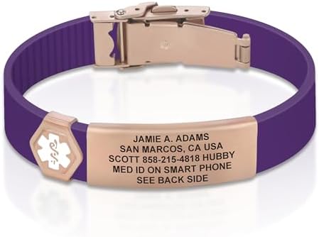 Divoti Custom Engraved Medical Alert ID Bracelet – Dual-Sided Laser Etching, Silicone Wristband, Stainless Steel Security Clasp – Adjustable & Trim-to-Fit – Emergency Medical Info Band for Men & Women