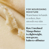 Sky Organics Mango Butter for Body & Face, 100% Raw and Unrefined Nourishing Butter for Light, Daily Hydration and Promotes Soft, Smooth, Heathy-Looking Skin, Suitable for Normal to Dry Skin, 16 Oz.