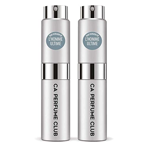CA Perfume Impression of Yves S. Lauren L'Homme Ultime For Men Replica Version Fragrance Dupes Concentrated Long Lasting Eau de Parfum Spray Refillable Atomizer Bottle 0.27 Fl Oz-X2