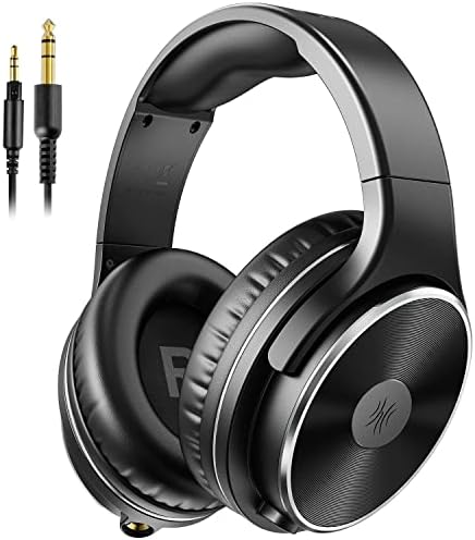 OneOdio Wired Headphones - Over Ear Headphones with Noise Isolation Dual Jack Professional Studio Monitor & Mixing Recording Headphones for Guitar Amp Drum Podcast Keyboard PC Computer