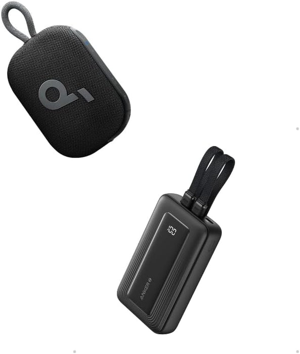 Soundcore Select 4 Go & Anker Zolo Power Bank, 10,000mAh 30W Max Fast Portable Charger with Built-in USB-C and MFi Certified Lightning Cables, 1 USB-C, 1 USB-A, Battery Pack for iPhone 16/15 Series