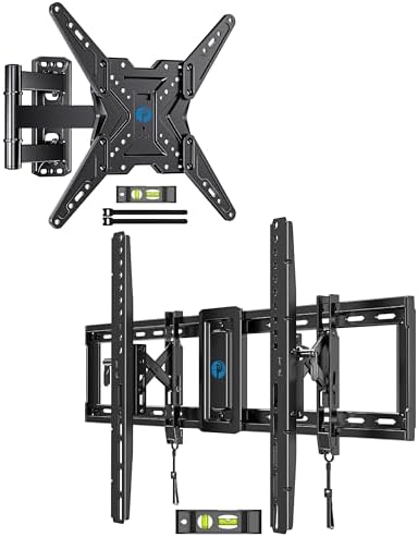 Pipishell Full Motion TV Wall Mount for Most 26-60 inch TVs to 77 lbs PIMF11, Advanced Tilting TV Wall Mount for 42-90 inch TVs up to 132 lbs PIAT3