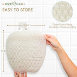 Love, Lori Foot Scrubber for Use in Shower - Foot Cleaner & Shower Foot Massager Foot Care for Men & Women to Soothe Achy Feet - Non Slip Suction (White) - Shower Accessories