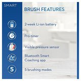 ORAL-B Smart 5 Electric Toothbrushes For Adults, Mothers Day Gifts For Her / Him, App Connected Handle, 3 Toothbrush Heads & Travel Case, 5 Modes With Teeth Whitening, 2 Pin UK Plug, 5000, White