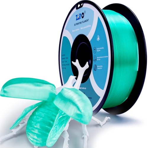 ZIRO PLA Filament 1.75mm, Translucent 3D Printer Filament, Clear PLA Compatible with Most FDM Printers, Colorful 3D Printing Material,1KG/2.2lbs Spool, Dimensional Accuracy +/- 0.03mm,Translucent Cyan