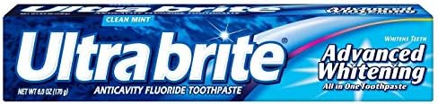 Ultra Brite Advanced Whitening Anticavity Fluoride Toothpaste, Clean Mint Flavor, 6 Oz/ 170 g, (3 PACK)