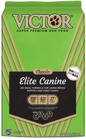 VICTOR Super Premium Dog Food – Elite Canine Dry Dog Food – 25% Protein, Gluten Free - for Large Breed Dogs & Puppies, 50lbs
