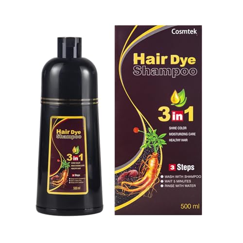 MEIDU Instant Hair Color Shampoo Chestnut Brown Hair Dye Shampoo for Women & Men 3 in 1- Herbal Ingredients Coloring Shampoo in Minutes 500ML