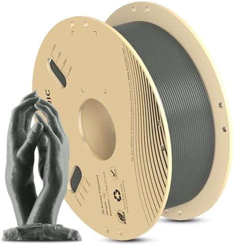 ANYCUBIC RFID 3D Printer Filament PLA 1.75mm, FDM Printer Filament 1kg Spool (2.2 lbs), Dimensional Accuracy +/- 0.02 mm (1kg, Texture Gray)