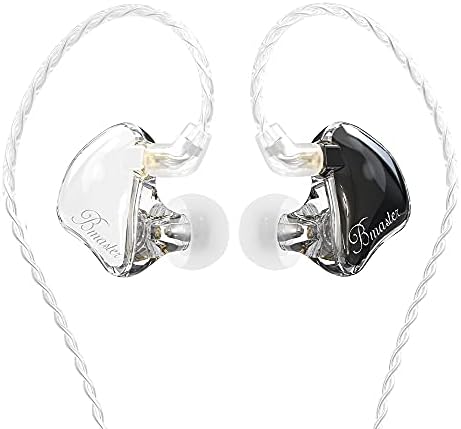 BASN in-Ear Monitors, Bmaster Triple Driver HiFi Stereo Noise-Isolating with Enhanced Bass for Musicians Stage/Audio Recording(PRO White/Black)