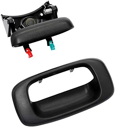 Tailgate Handle Latch and Bezel Trim with Rod Clips | for 1999-2007 Chevy Silverado GMC Sierra 1500 2500 3500 | Replaces# 15997911, 15228539, 15228541, 15228540