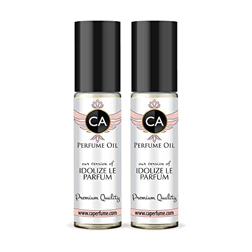 CA Perfume Impression of Idolize Le Parfum For Women Replica Fragrance Body Oil Dupes Alcohol-Free Essential Aromatherapy Sample Travel Size Concentrated Long Lasting Attar Roll-On 0.3 Fl Oz-X2