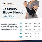 Copper Compression Elbow Sleeve - Copper Infused Orthopedic Brace for Tennis & Golfer Elbow, Tendonitis, Arthritis, Bursitis, Sore Joints & Muscles - Fits Men & Women -1 Sleeve - Original/Black - L