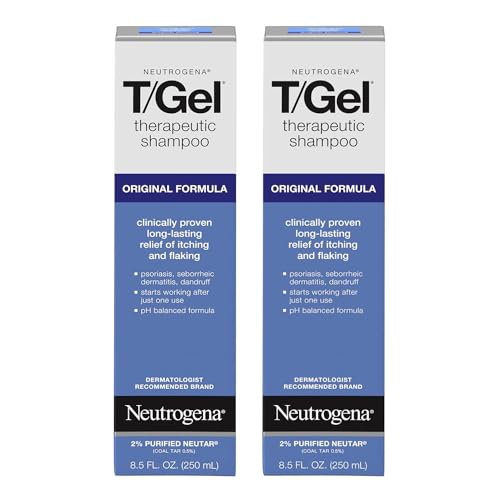 Neutrogena T/Gel Therapeutic Shampoo Original Formula, Anti-Dandruff Treatment for Lasting Relief of Itching Flaking Scalp as a Result of Psoriasis & Seborrheic Dermatitis, 2 x 8.5 fl. oz